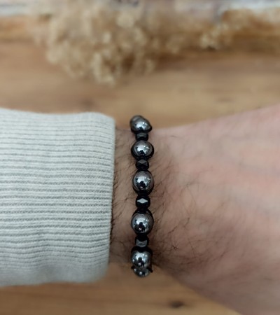 Doğal Terahertz Makrome Bileklik - B-3486-1