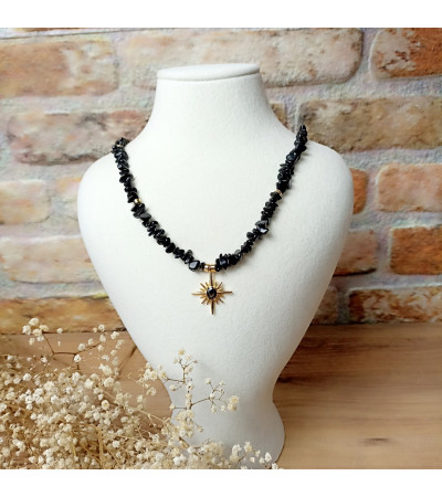 Doğal Taş Oniks Kolye  - K-3461-1 