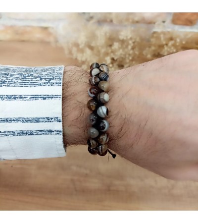 Göz akik makrome bileklik - B-3504-1