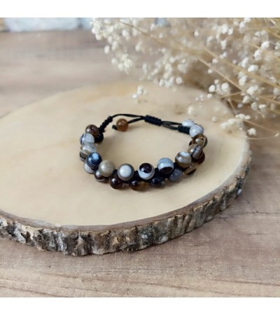 Göz akik makrome bileklik - B-3504-1