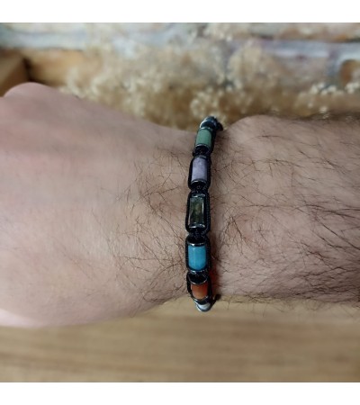 Erkek karma Makrome bileklik - B-3506-1