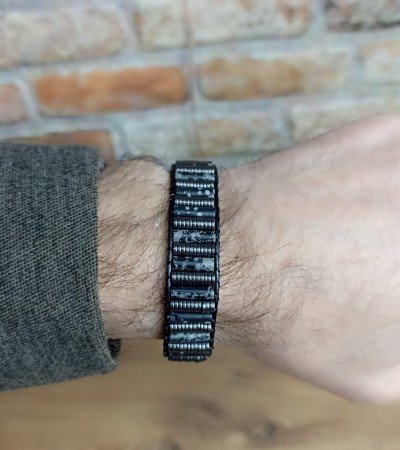 Doğal Taş Varasit&Hematit Erkek Bileklik - B-3440-1