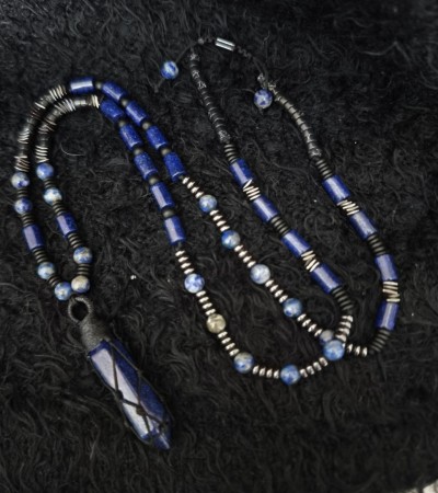 Doğal Taş Lapis Lazuli Kolye  - K-3486-1 