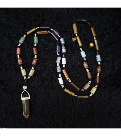 Doğal Taş Karma Kolye  - K-3482-1 