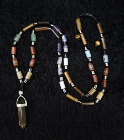 Doğal Taş Karma Kolye  - K-3482-1 