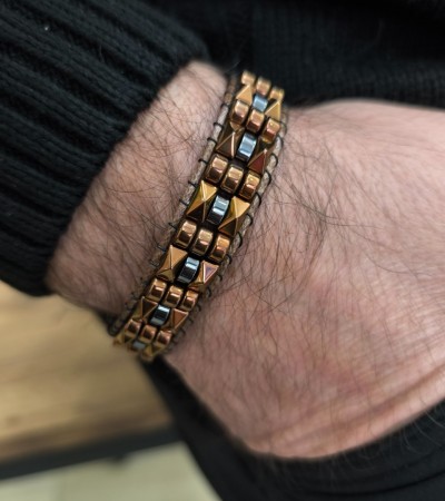 Doğal Taş Hematit Bileklik - B-3540-1