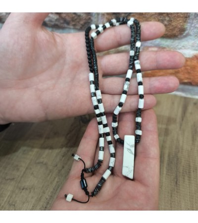 Doğal Taş Havlit Kolye  - K-3484-1 