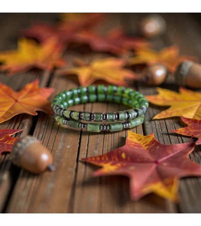 Doğal Taş Yeşim & Hematit Bileklik - B-3574-1