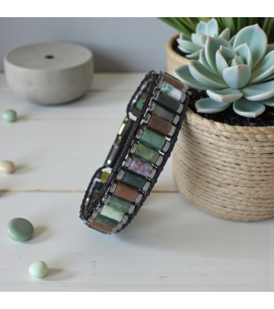 Doğal Hint Akiği Bileklik - B-3577-1