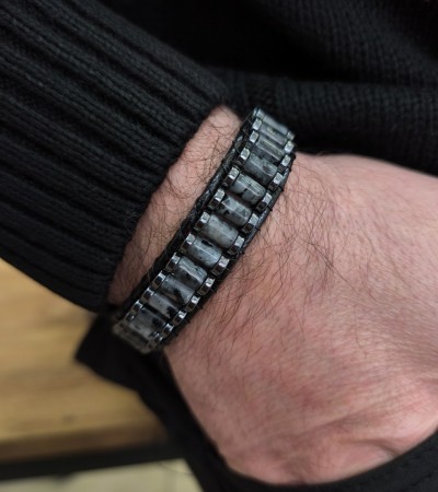 Doğal Larvakit & Hematit Bileklik - B-3587-1