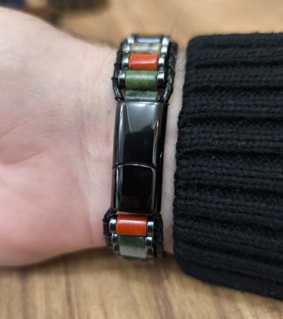 Doğal Taş Karma Koyu Ton Bileklik - B-3523-1