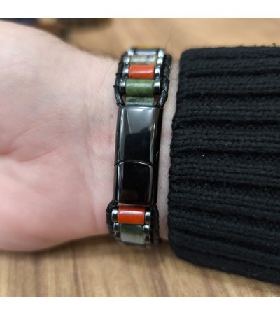 Doğal Taş Karma Koyu Ton Bileklik - B-3523-1