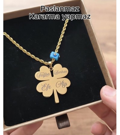 Çelik Yonca Kolye K-3493-1 